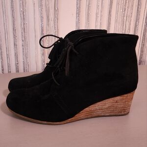 Dr scholl's pierre wedge ankle booties black 9 suede